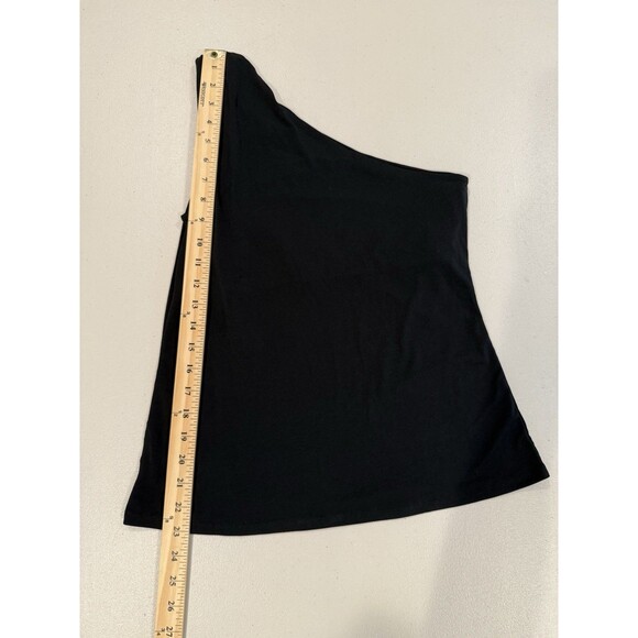 Loft One Shoulder Top Womens Small Black Stretch Shelf Bra Going Out Workwear - Picture 4 of 5